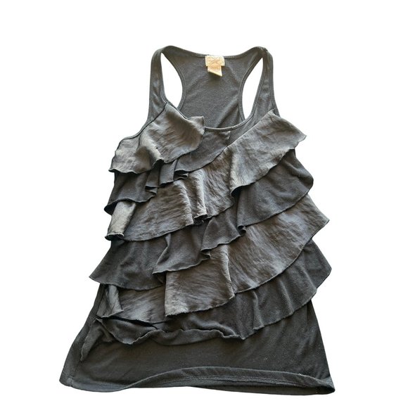 💙💛💛Eye Lash Couture Ruffle  Shirt M 💙💛💛 - Picture 1 of 8